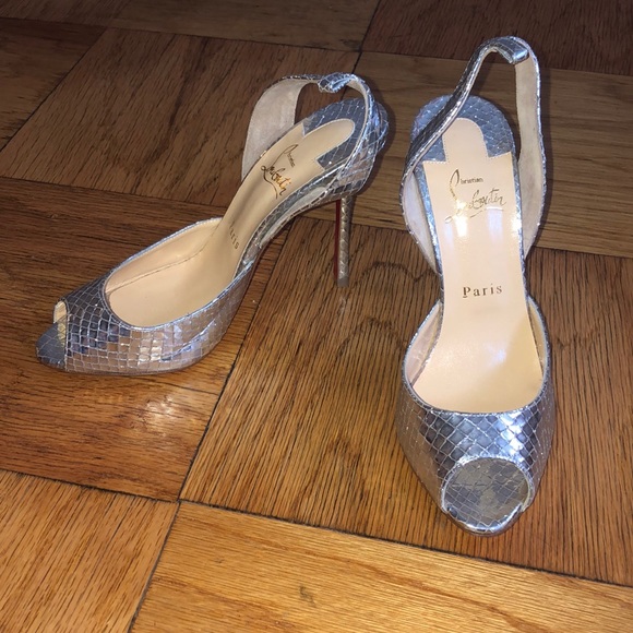 louboutin silver sandals